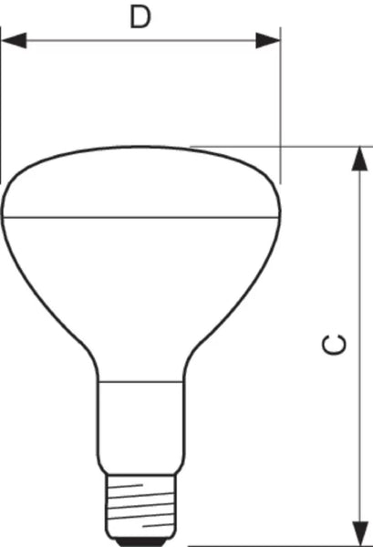 Philips R125 IR 375W E27 230-250V CL 1CT/10 InfraRed Industrial Heat Incandescent (Qty. 2)